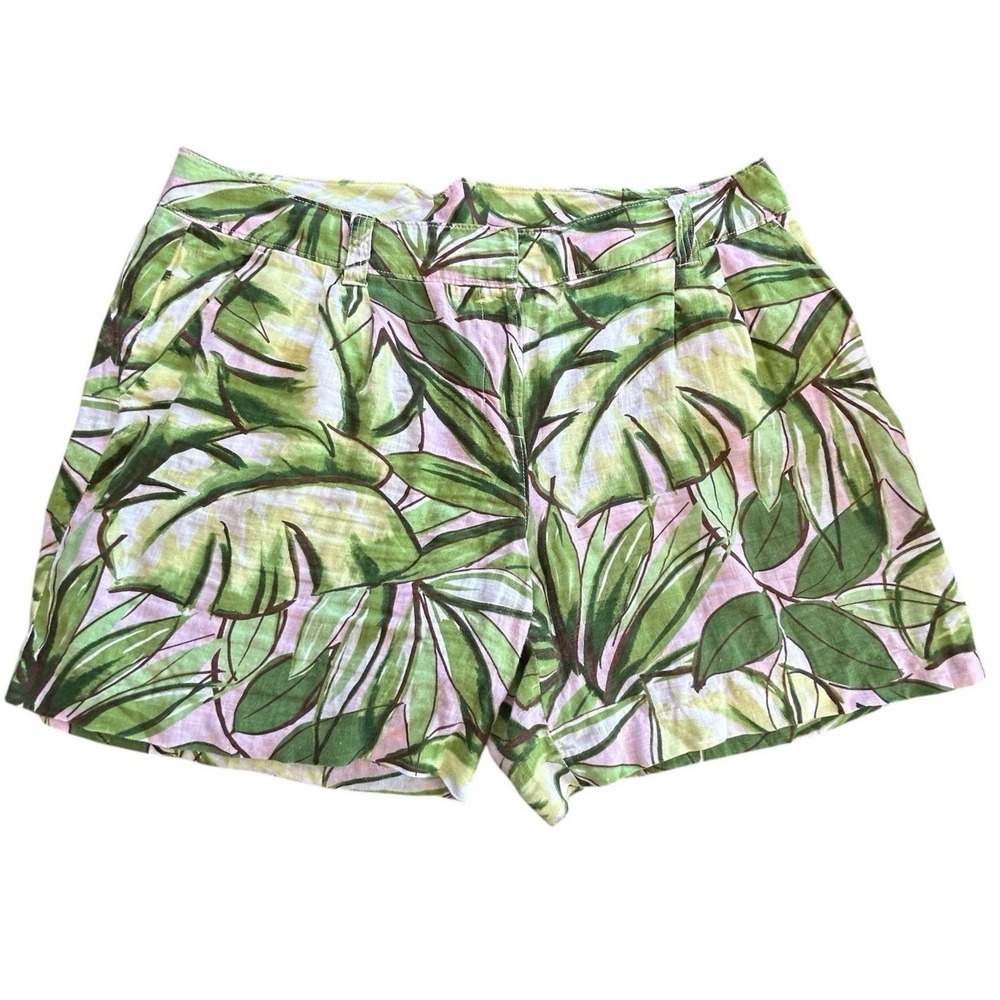 Tommy Bahama Linen Shorts 16 Hawaiian Tropical Floral Resort Vaca Summer Luau